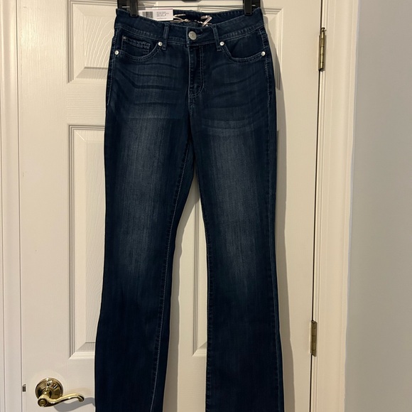 Seven7 Women's Rocker Slim Boot Cut Jeans - Dark Blue - Picture 5 of 10